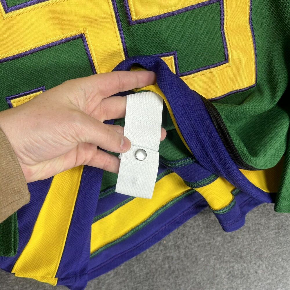 Vintage Mighty Ducks D-5 Jersey Mens 2XL Green Embroidered Adam Banks #99 Movie - Picture 12 of 13